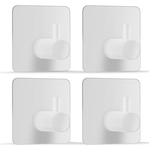 Jmlieben Edelstahl Handtuchhaken 4 Stück Selbstklebend - Bad und Küche Handtuchhalter Kleiderhaken Ohne Bohren von Jmlieben