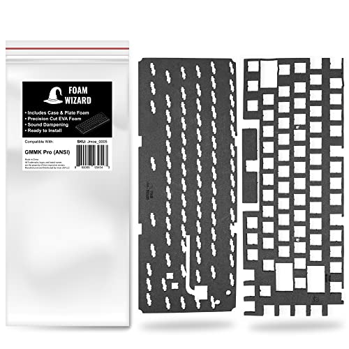 Foam Wizard – Tastaturschaum kompatibel mit Glorious GMMK Pro mechanischer Tastatur ANSI-Layout inklusive Hülle und Plattenschaum – Geräuschunterdrückung – Laserschnitt – Reiner Eva-Schaum – einfach von Jmoe USA