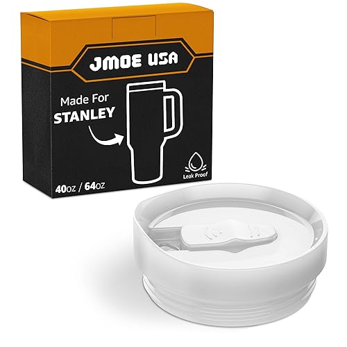Jmoe USA Schiebedeckel für Stanley Adventure Quencher H2.0 Flowstate Trinkgläser mit Griff, auslaufsicher und auslaufsicher, aus BPA- und lebensmittelechten Materialien, spülmaschinenfest, Weiß, 1 von Jmoe USA
