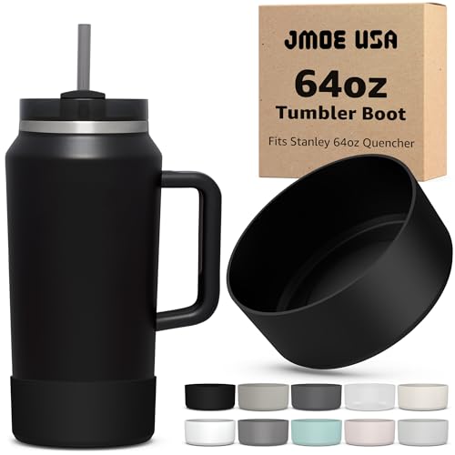 Jmoe USA Stiefel für Stanley Quencher H2.0 FlowState Becher mit Griff, BPA-freies Silikon, Ärmelschutz für den Boden der Tasse, schützt vor Dellen und Kratzern, Schwarz Jmoe USA Stiefel für Stanley Quencher H2.0 FlowState Becher mit Griff, BPA-freies Silikon, Ärmelschutz für den Boden der Tasse, schützt vor Dellen und Kratzern, Schwarz von Jmoe USA