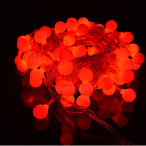 JnDee™ Batteriebetriebene rote Beeren-Kugelförmige LED-Lichterkette, 4 m, 40 LEDs, Ein/Aus/Blinken, perfekt für Weihnachten, Hochzeiten und Partys von JnDee
