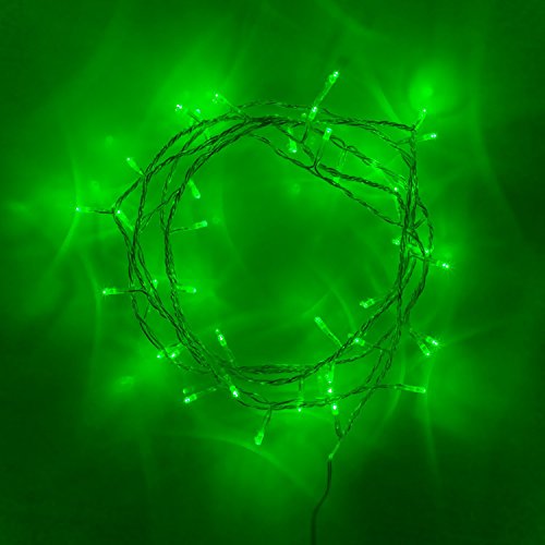 JnDee™ LED-Lichterkette, wasserdicht, batteriebetrieben, 2 m, 20 LED, Weihnachts-Lichterkette Mit Dauerlicht- oder Blinkfunktion. grün von JnDee
