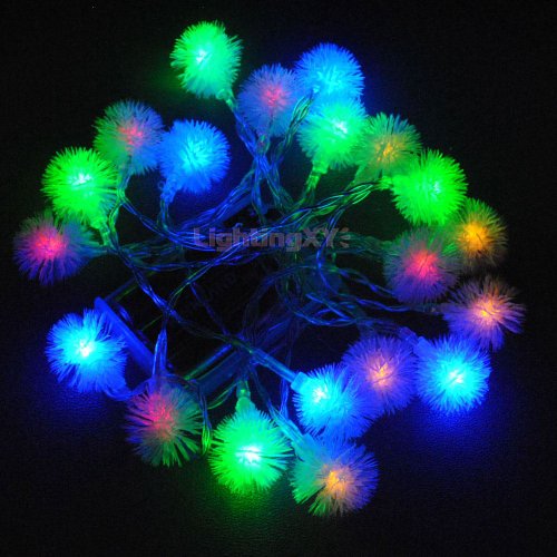 JnDee LED-Lichterkette, Blütenkugeln, mehrfarbig, 4 Meter lang, 40 LEDs, Funktionen: Ein/Aus/Blinken, perfekt für Weihnachten, Hochzeiten und Partys von JnDee