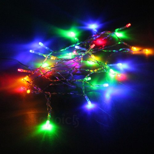 JnDee LED-Lichterkette, wasserdicht, batteriebetrieben, 4m, Weihnachts-Lichterkette. Mit Dauerlicht- und Blinkfunktion. Multi-Colours von JnDee