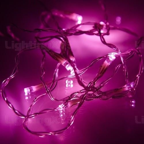 JnDee LED-Lichterkette mit 40 LEDs, batteriebetrieben, 4 m, Rosa von JnDee