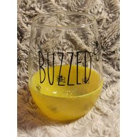 Buzzed Peekaboo Glitter Getauchtes Stielloses Weinglas von JnJsWorkshop