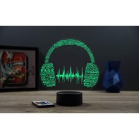 3D Tuch Illusion Led Lampe Casque Dj Personalisierbar - 16 Couleurs Avec Télécommande Fabriquée En France 3D Tuch Illusion Led Lampe Casque Dj Personalisierbar - 16 Couleurs Avec Télécommande Fabriquée En France von JnbMaker