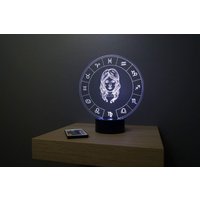 Lampe De Chevet Personalisierbar Veilleuse Illusion 3D Astrologie Vierge 16 Couleurs & Télécommande von JnbMaker