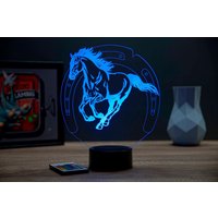 Lampe De Chevet Personalisierbar Veilleuse Illusion 3D Cheval Au Galop - 16 Couleurs & Télécommande von JnbMaker