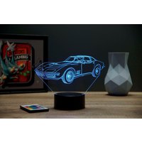 Lampe De Chevet Personalisierbar Veilleuse Illusion 3D Chevrolet Corvette C3 1968 - 16 Couleurs & Télécommande von JnbMaker