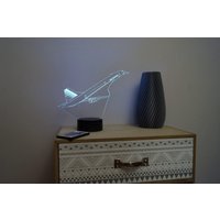 Lampe De Chevet Personalisierbar Veilleuse Illusion 3D Concorde - 16 Couleurs & Télécommande von JnbMaker