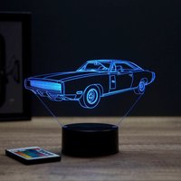 Lampe De Chevet Personalisierbar Veilleuse Illusion 3D Dodge Charger 1970 - 16 Couleurs & Télécommande von JnbMaker