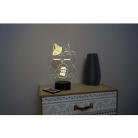 Lampe De Chevet Personalisierbar Veilleuse Illusion 3D Maneki-Neko 16 Couleurs & Télécommande von JnbMaker