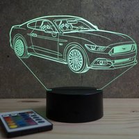 Lampe De Chevet Personalisierbar Veilleuse Illusion 3D Mustang Gt 2016 - 16 Couleurs & Télécommande von JnbMaker