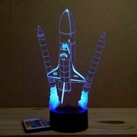 Lampe De Chevet Personalisierbar Veilleuse Illusion 3D Navette Spatiale | 16 Farben & Telecommande von JnbMaker