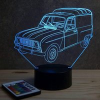 Lampe De Chevet Personalisierbar Veilleuse Illusion 3D-Renault 4L F4 16 Couleurs & Télécommande von JnbMaker