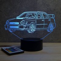 Lampe De Chevet Personalisierbar Veilleuse Illusion 3D Subaru Impreza 2001 - 16 Couleurs & Télécommande von JnbMaker