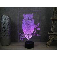 Lampe Led Illusion 3D Veilleuse Hibou Personalisierbar - 16 Couleurs Avec Télécommande Fabriquée En France Lampe Led Illusion 3D Veilleuse Hibou Personalisierbar - 16 Couleurs Avec Télécommande Fabriquée En France von JnbMaker