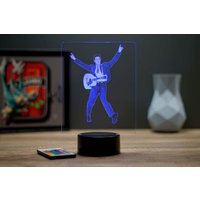 Personalisierbare Glas-Illusion 3D Elvis Presley Lampe Und Gitarre - 16 Farben & Fernbedienung von JnbMaker