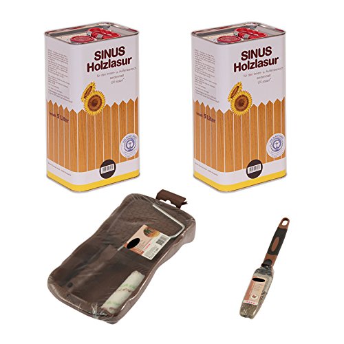2 Eimer 5L SINUS Holzlasur Teak +Pinsel&Walze Holzschutz Lasur Holz Innen&Außen 2 Eimer 5L SINUS Holzlasur Teak +Pinsel&Walze Holzschutz Lasur Holz Innen&Außen von Jnwayb