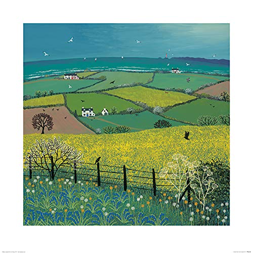 Jo Grundy "Coastal View 60 x 60cm Kunstdruck von Jo Grundy