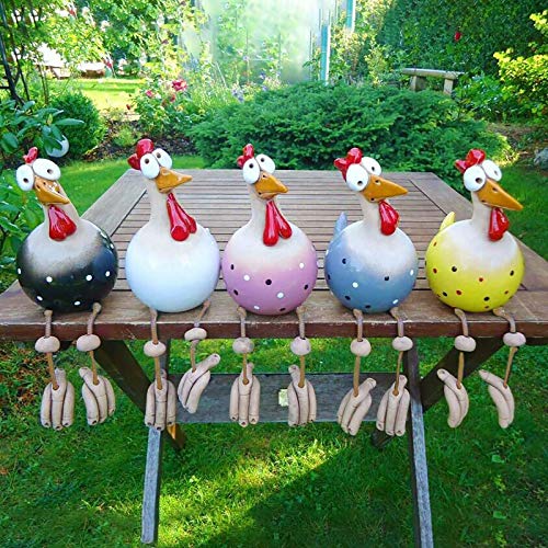 Keramik Huhn Gartendeko, Tierfigur Gartenstecker Keramikfigur Handarbeit Ornament, Gartendeko Huhn Deko,Handarbeit Gartenstatue Dekorative Henne Huhn Gartenstecker,Gartenfigur Gartendekoration von errcom