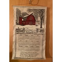 Küchenwäsche Kalender Handtücher 1965 1967 1968 1969 Vintage von JoElsEstate