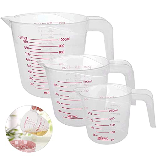 Surflyee Messbecher Set 250ML 500ML 1000ML Präzisions Messbecher Transparent Kunststoff messbecher küche measuring cup mit Griff, BPA free Messbecher für Küche Backen Labor, Leicht zu lesen & messen Surflyee Messbecher Set 250ML 500ML 1000ML Präzisions Messbecher Transparent Kunststoff messbecher küche measuring cup mit Griff, BPA free Messbecher für Küche Backen Labor, Leicht zu lesen & messen von Surflyee