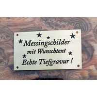 Messingschild , Metallschild Gravur Mit Wunschtext - Echte Tiefgravur Wetterfest Messingschild , Metallschild Gravur Mit Wunschtext - Echte Tiefgravur Wetterfest von JoKuSigns