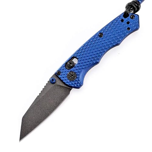 Joa Outdoor Schwarz Klappmesser Kleines Taschenmesser stahl messer sharf metall Praktische Handliche multi edc Handwerkzeuge Alu Leicht Wandern messer Blau Rutschfest Griff von Joa
