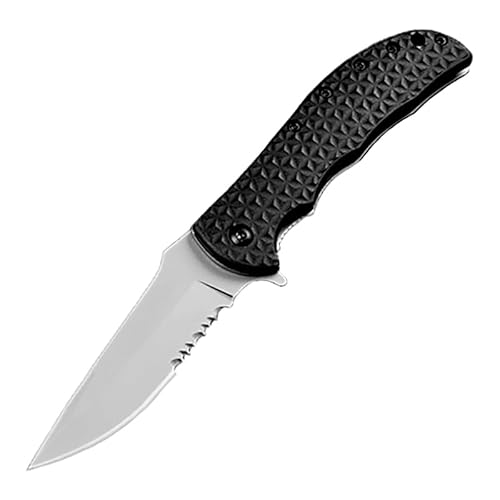 Joa Schwarz Outdoor messer Survival Tragbar taschenmesser aus stahl metal Handliches Handwerkzeuge EDC klein klappmesser mini jagdmesser kleines wandern messer Geschenk für Männer von Joa