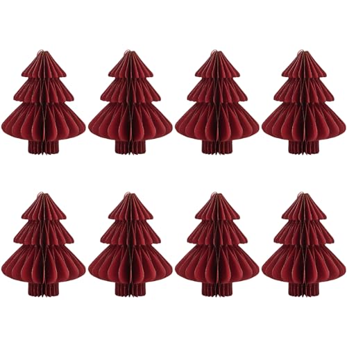 Joaecosmhui Papierbaum Magnetverschluss, Tannenbaum Weihnachtsbaum Weihnachten Dekoration Tischdeko Weihnachtsdeko Weihnachtsdekoration Fenster-Deko, Festliche Weihnachtsatmosphäre (Rote 8er Set - B) von Joaecosmhui