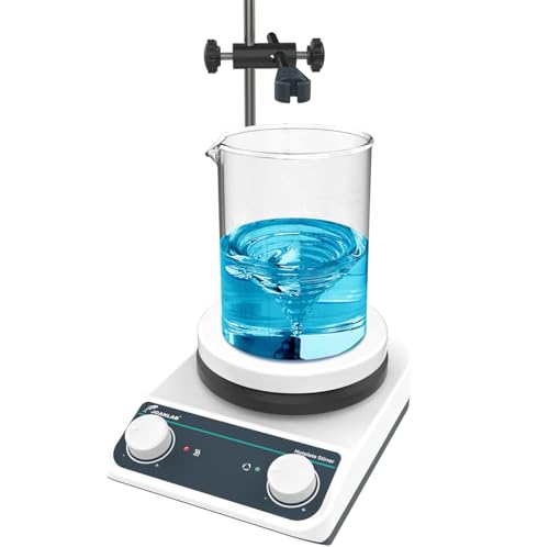 JOANLAB Magnetrührer-Heizplatte｜Keramikbeschichtete Labor-Heizplatte mit Magnetrührer｜50-1500RPM｜mit Zeitschaltfunktion｜RT-260°C von JoanLab
