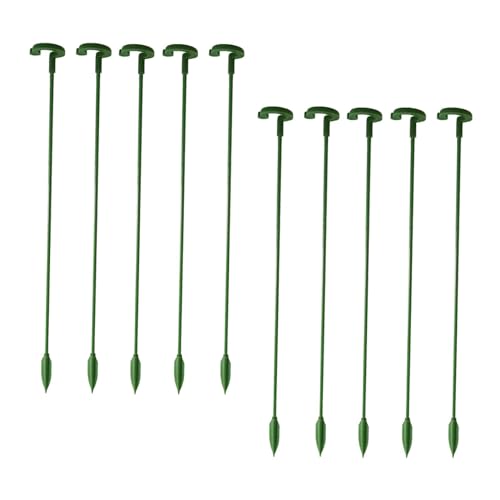 10 Pflanzstäbe Stütze mit Pflanzenclips - Gartenpflanzenstütze Stäbe | Pflanzenstecker für Zimmerpflanzen | Pflanzenstützen Schlaufenpfahl | Gartenverbinden für Topfgemüse, Bohnen von Joberio