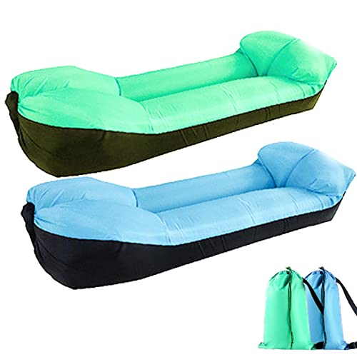 Aufblasbare Liege, Luftsofa, Aufblasbare Sonnenliege mit Tasche, Tragbare Aufblasbare Couch, Anti Leckage Luftstuhl mit Kopfstütze, Outdoor Air Sofa, Faltbares Camping Aufblasbares Bett für von Joberio