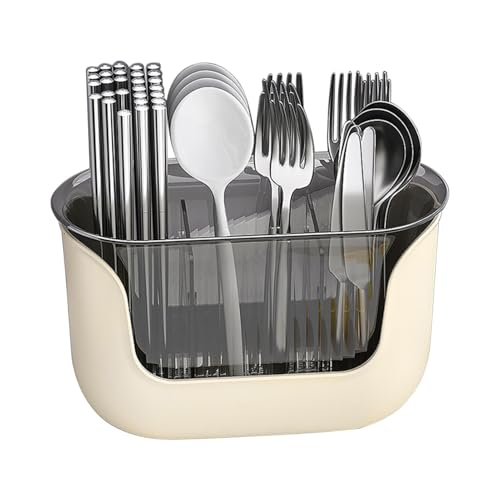 Besteck-Abtropfgestell – 3-geteiltes Besteck-Abtropfgestell, Besteck-Aufbewahrung, Besteckhalter für Küchenspüle, Arbeitsplatte von Joberio