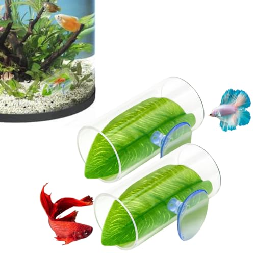 Betta Fish Acryl-Tunnel – 2 Hohle Kampffische aus Acryl mit Betta-Fisch- -Pad | -Versteckspielzeug | Betta-Tunnel, Schwimmschlauch, glatt für Unterschlupf von Joberio