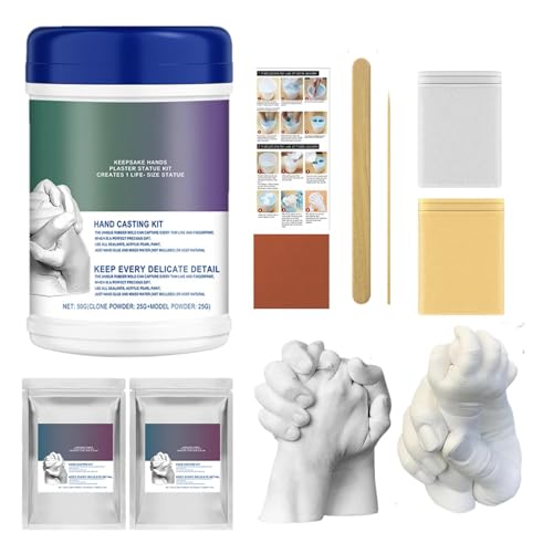 Joberio Handguss-Set Für Paare – -Hand-Klonform-Set | Gips-Statuenform-Set | Sicheres Alginat-Formpulver | Haltendes Handguss-Set | Handskulpturen Für Paare, Erwachsene, Kinder, Freunde Joberio Handguss-Set Für Paare – -Hand-Klonform-Set | Gips-Statuenform-Set | Sicheres Alginat-Formpulver | Haltendes Handguss-Set | Handskulpturen Für Paare, Erwachsene, Kinder, Freunde von Joberio