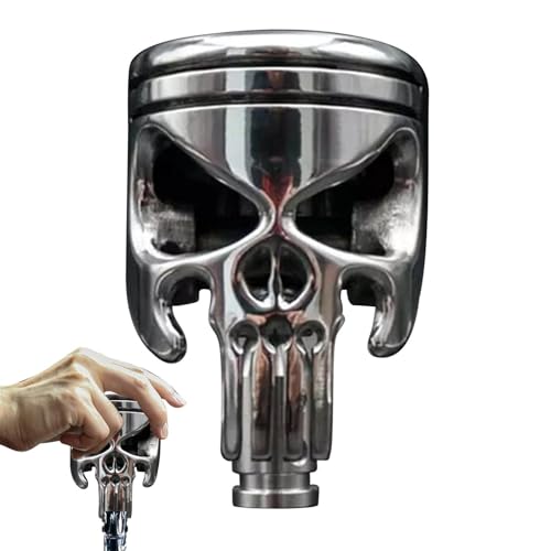 Joberio Totenkopf-Schaltknauf, Schaltknauf, Auto-Getriebe-Schaltknauf, Schädelgriff, Skelett-Kopf-Stil, Auto-Schaltknauf, passend für die meisten manuellen Automatikgetriebe von Joberio