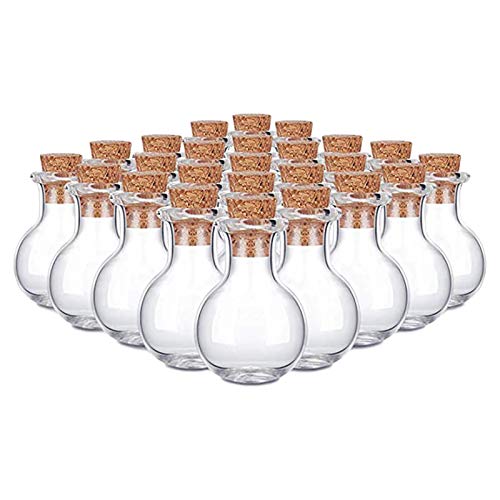 Joberio Winzige Glasflasche | Kleine Glasflaschen mit Kappen | 10er-Pack -Glasflaschen für Gastgeschenke für Hochzeitsfeiern, Wunschflasche für Heimdekoration, Basteln von Joberio