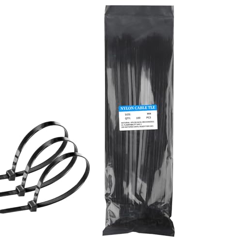 Kabelbinder – Kabelbinder Befestigen | 100x Mehrzweck-Kabelmanagement Aus Nylon | Verstellbare Kabelbinder | Selbstsichernde Kabelbinder Aus Schwarzem Nylon Für Verschiedene Zwecke von Joberio