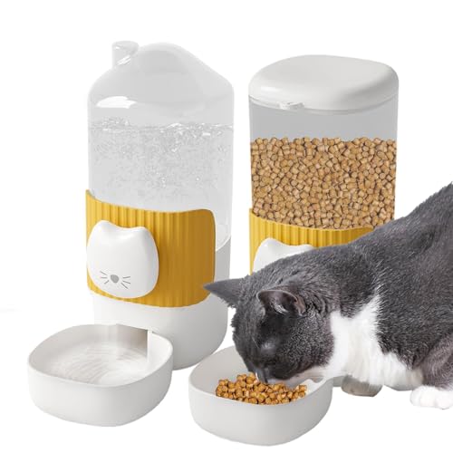Katzenfutter- und Wasserspender-Set, Wassernapfspender für Hunde – Katzenfutterspender und Wasserspender, Futterspender und Bewässerungs-Set für kleine, mittelgroße Kätzchen, Welpen Katzenfutter- und Wasserspender-Set, Wassernapfspender für Hunde – Katzenfutterspender und Wasserspender, Futterspender und Bewässerungs-Set für kleine, mittelgroße Kätzchen, Welpen von Joberio