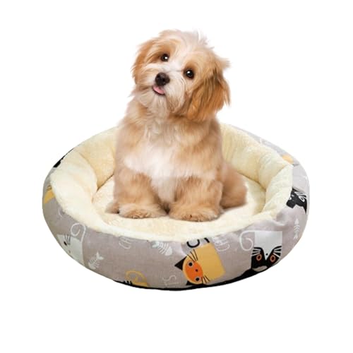 Kleines Katzenbett – Wiederverwendbares Haustiernest – Weiche runde Katzennester für Indoor-Katzen, waschbares Haustierbett für Welpen und Kätzchen im Innenbereich von Joberio