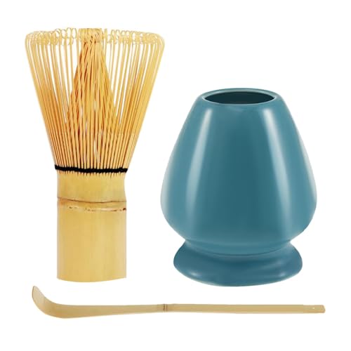 Matcha Tee Set - Matcha Grüntee Kit | Matcha Schneebesen Set | Matcha Tee Set Bam_Boo Matcha Schneebesen | Japanischer Matcha Tee Tool Kit | Matcha Schneebesen und Schaufel für Teestube (3er-Set) von Joberio