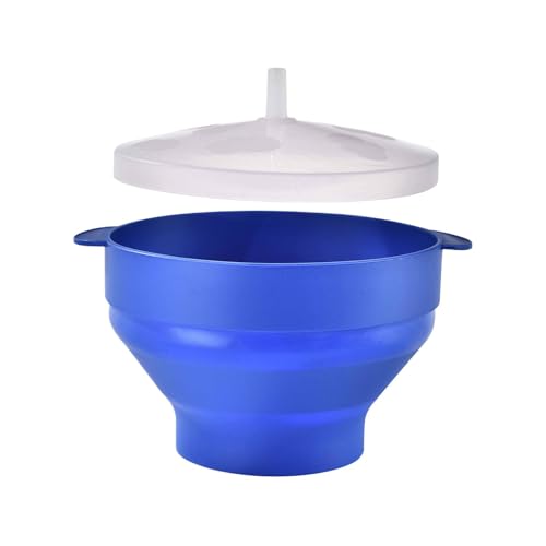 Popcorn Maker Mikrowelle Schüssel - Hitzebeständige Mikrowelle Popcorn Maker Popcorn Mikrowelle Popper | Hitzebeständige Popcornschale | Praktische Popcornschale mit Deckel Silikon Popcorn Schüssel von Joberio