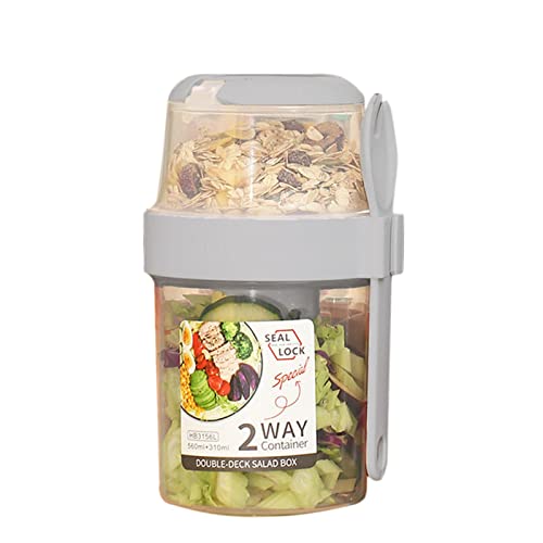 Salat-Shaker-Becher, 29 Unzen tragbarer Salatbehälter mit Gabel und Deckel, auslaufsichere Salat-Shaker-Flasche mit Dressing-Halter, Shake and Go-Salatbehälter von Joberio