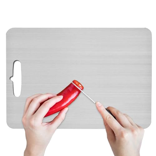 Schneidebrett Aus Reinem Titan – Doppelseitiges Großes Schneidebrett Aus Lebensmittelechtem Titan | 39x28cm Edelstahl-Antihaft-Schneidebrett Für Zuhause, Hotels Schneidebrett Aus Reinem Titan – Doppelseitiges Großes Schneidebrett Aus Lebensmittelechtem Titan | 39x28cm Edelstahl-Antihaft-Schneidebrett Für Zuhause, Hotels von Joberio