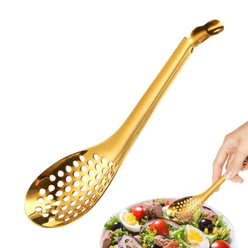Spherification Spoon, Stainless Steel Caviar Maker Box, Culinary Plating Spoon, Spherification Bar Spoon, Salat Fruit Slotted Spoon, Cooking Kitchen Tool Cuisine Strainer, Caviar Spoon for Strainer von Joberio