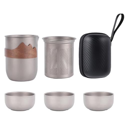 Tee-Set – Kung-Fu-Tee-Set | Elegante Tee-Sets gegen Verbrühungen, doppellagige Kung-Fu-Teetasse | Starkes chinesisches Teeset mit Aufbewahrungstasche | Verbessertes 2024 Titan Kung Fu Tee-Set für von Joberio