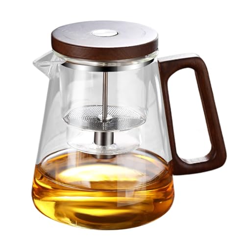 Teekanne mit Teesieb – Loseblatt-Teekanne | Teekanne zum Einweichen mit Sieb | Teeglas mit Press Control Infuser | Wassertrennende Glas-Teekanne mit Holzgriff für die Teestube im Heimstudio Teekanne mit Teesieb – Loseblatt-Teekanne | Teekanne zum Einweichen mit Sieb | Teeglas mit Press Control Infuser | Wassertrennende Glas-Teekanne mit Holzgriff für die Teestube im Heimstudio von Joberio